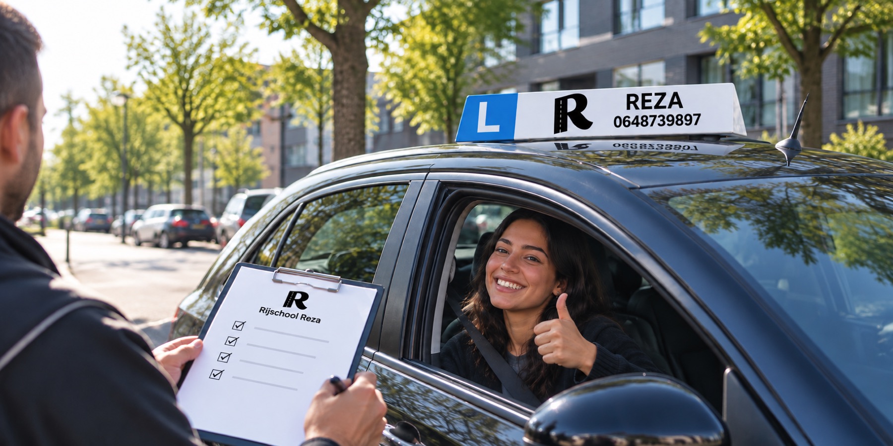 Driving school brand illustration